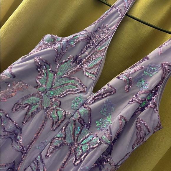 Lavender Sequin Prom Dress - Picture 6 of 7